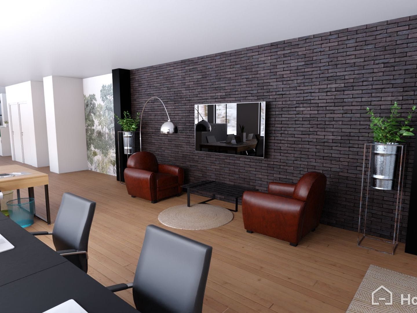 Rendu 3D d’un séjour : implantation, matériaux et éclairage étudiés avant travaux