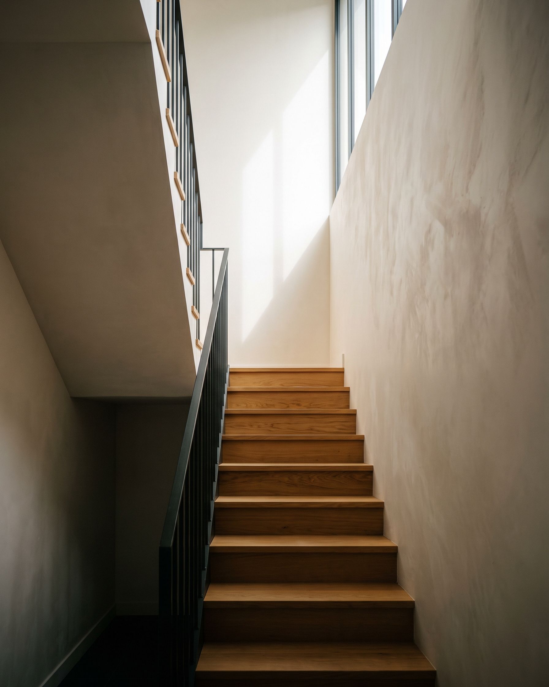 Exemple de mise en page — escalier en chêne posé lors d’une rénovation